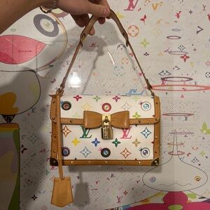 Louis Vuitton Takashi Murakami Eye Miss You White Multicolor Bag
